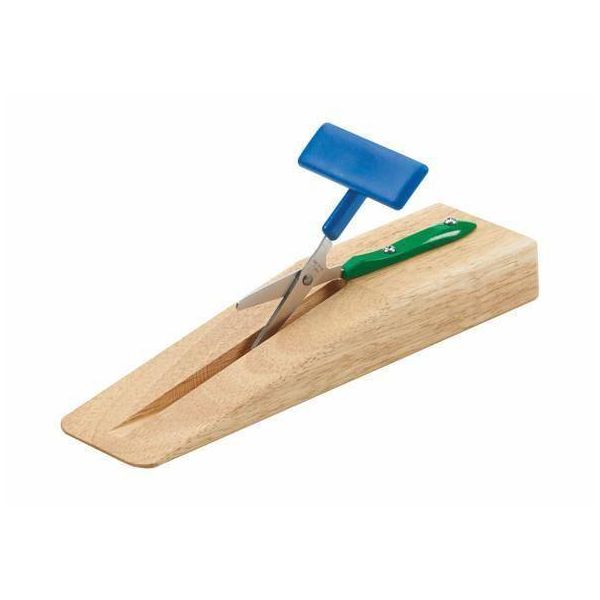 Easi-Grip® Mounted Table Top Scissors - Peta, wooden base