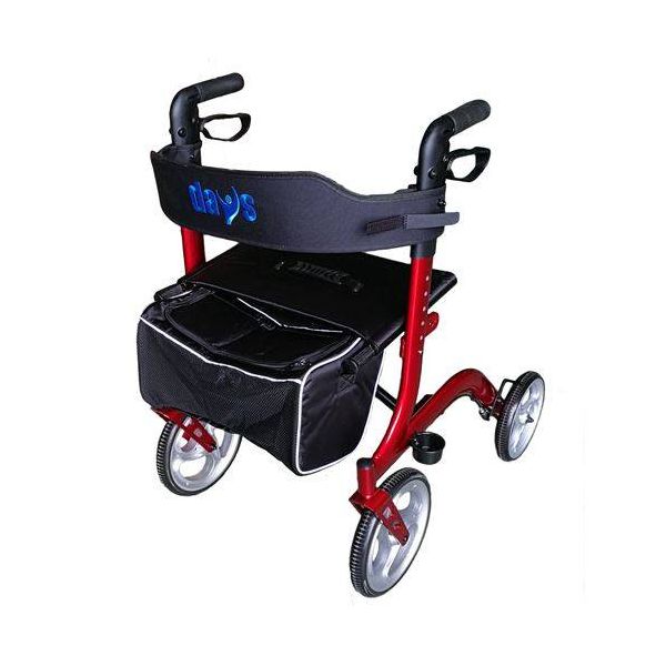 Superlite Deluxe Rollator - Days, Red , lightweight and folding walker