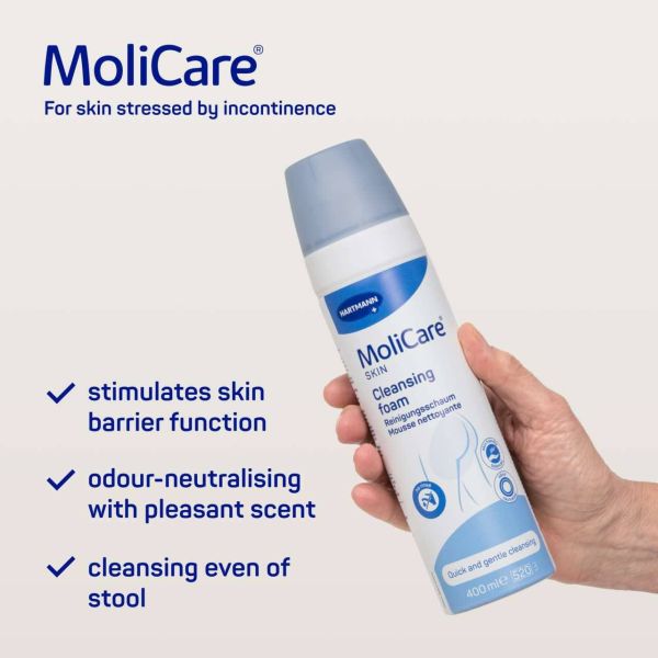 MoliCare Skin Cleansing Foam - 400 ml - Carton of 12