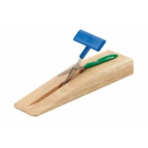 Easi-Grip® Mounted Table Top Scissors - Peta, wooden base