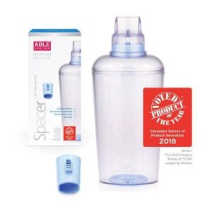 Able Spacer with Whistle and small mask - Able Asthma, spacer for newborns and infants