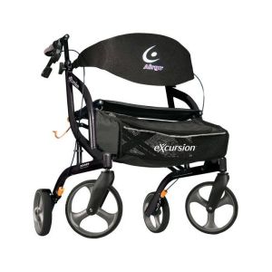 Airgo® Excursion Rollator XWD in Black Pearl, lightweight bariatric walker