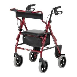 2-in-1 Rollator and Transit Chair - Days, Red