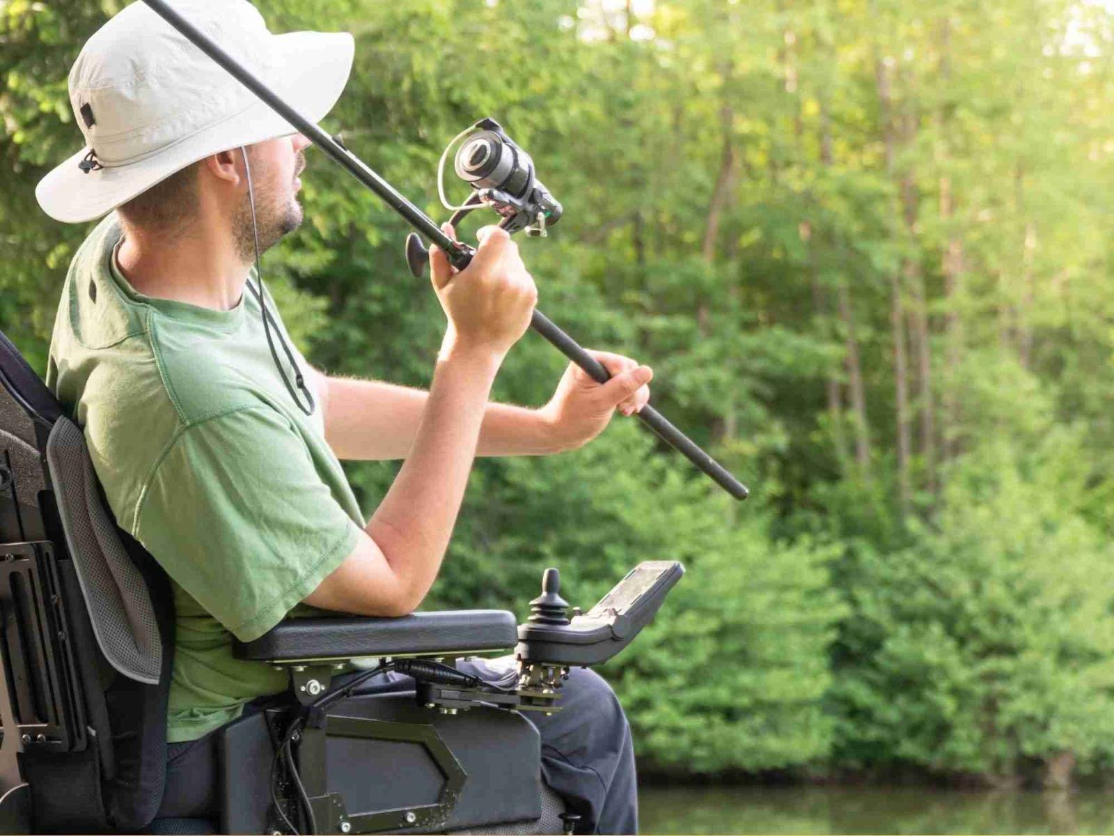 Man fishing in electric wheelchair_bettercaremarket