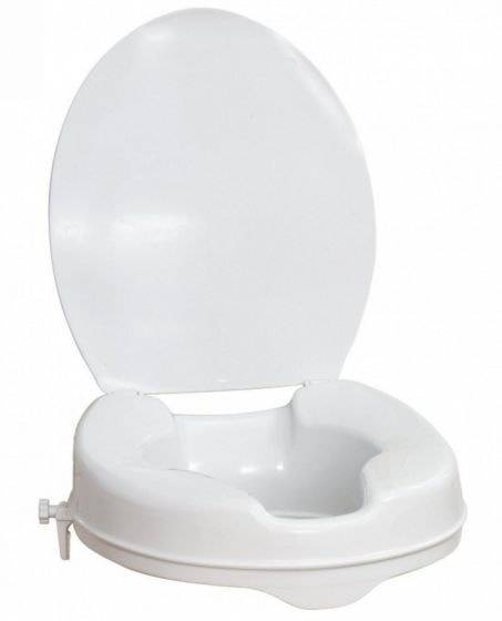 Raised toilet seat with lid