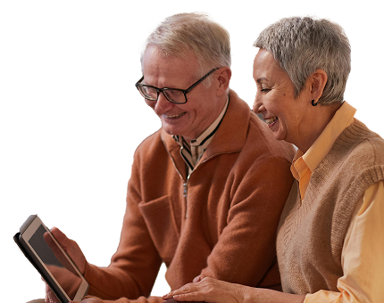 Seniors using tablet